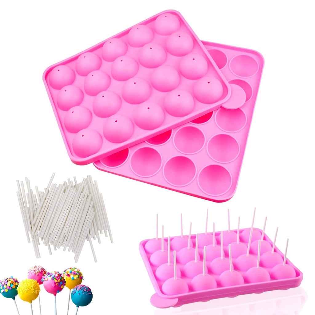 Set da 2 stampi per cake pop, quasi completamente a prova di perdite, con 100 stecchini inclusi