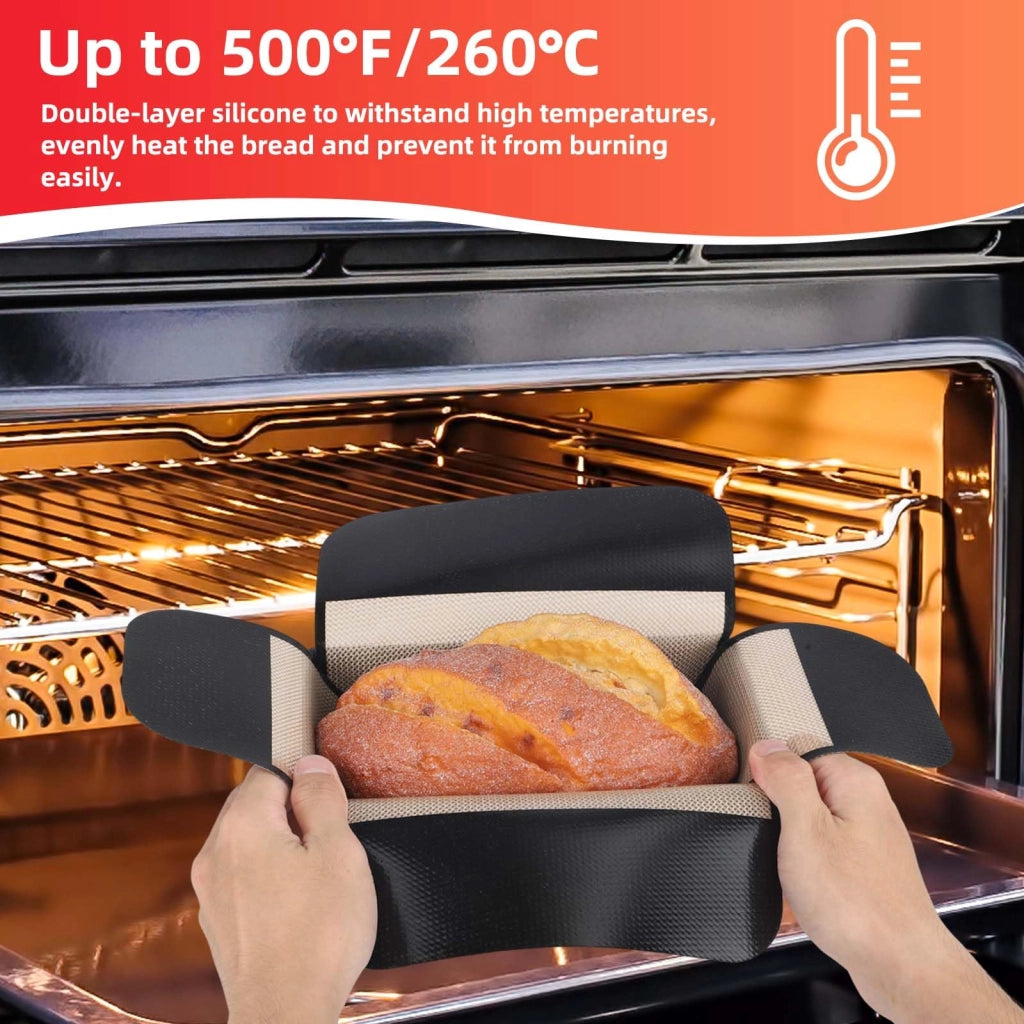 Stampi in silicone per pane, set da 2, antiaderenti, 49 x 39 cm, neri/beige