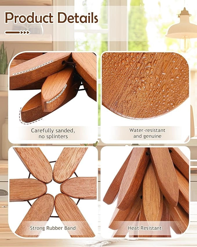 Set di 3 sottobicchieri in legno, 8 cm, per bicchieri e tazze