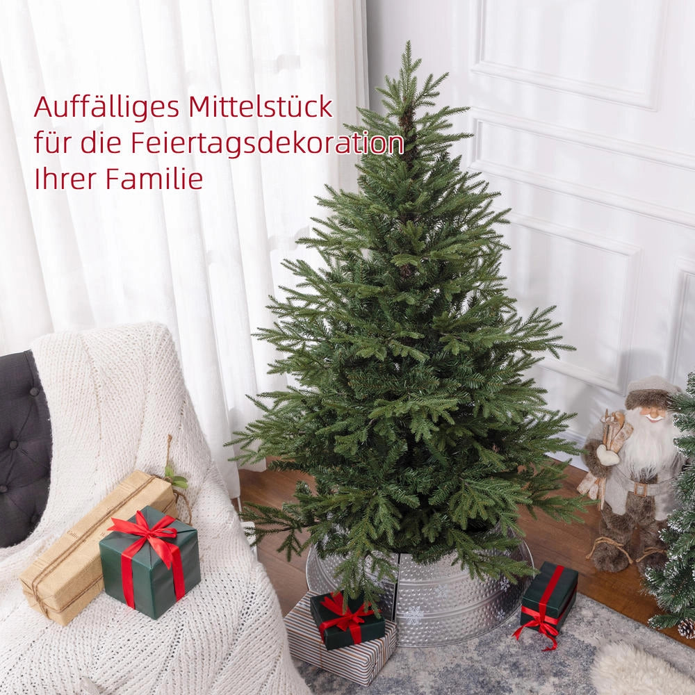 Albero di Natale artificiale 150 cm con rami ignifughi e supporto in metallo, montaggio rapido per casa