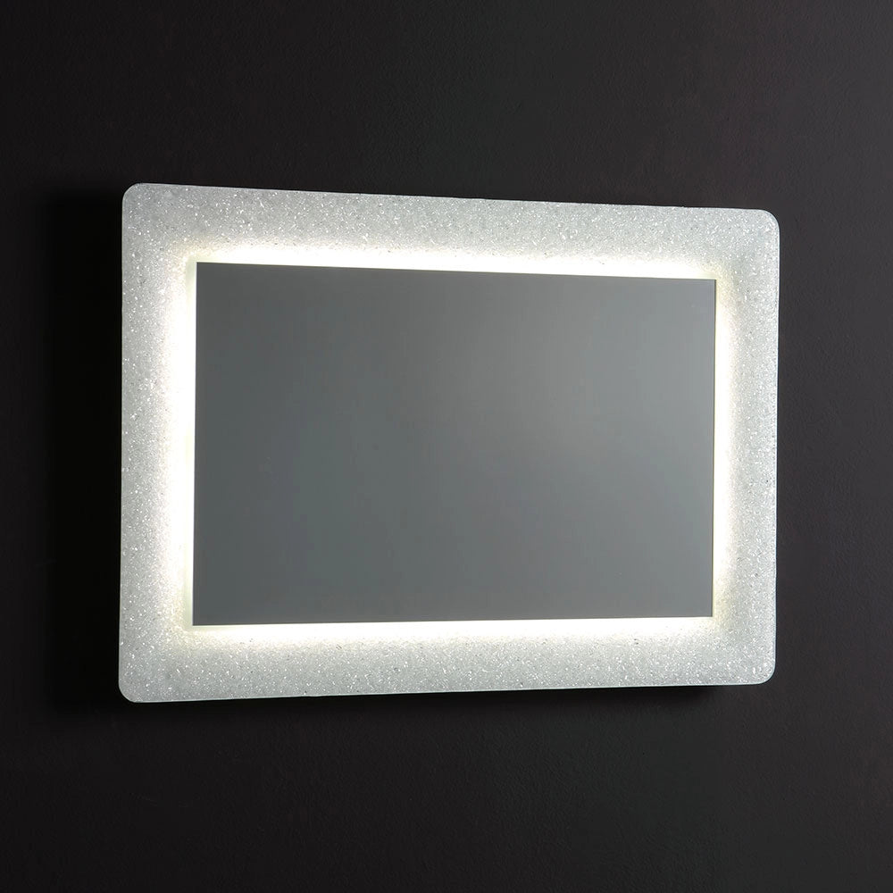 Specchio con cornice bianca 90x62 cm
