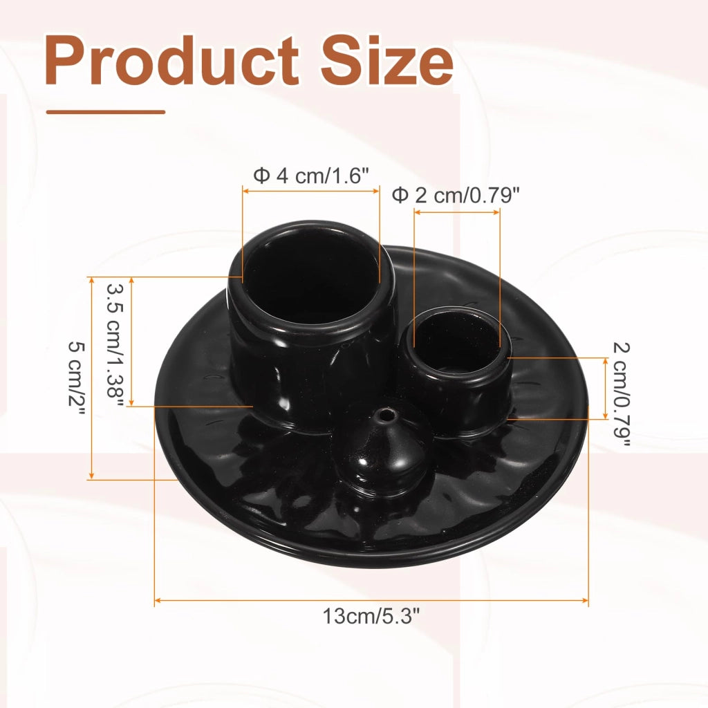 Portaincenso 4-in-1 in ceramica, posacenere e portacandele, ciotola decorativa per meditazione, aromaterapia, yoga, nero