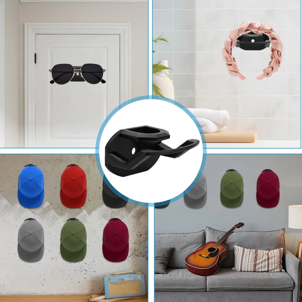 Set di 12 supporti per tappi, adesivi, in ABS, colore nero