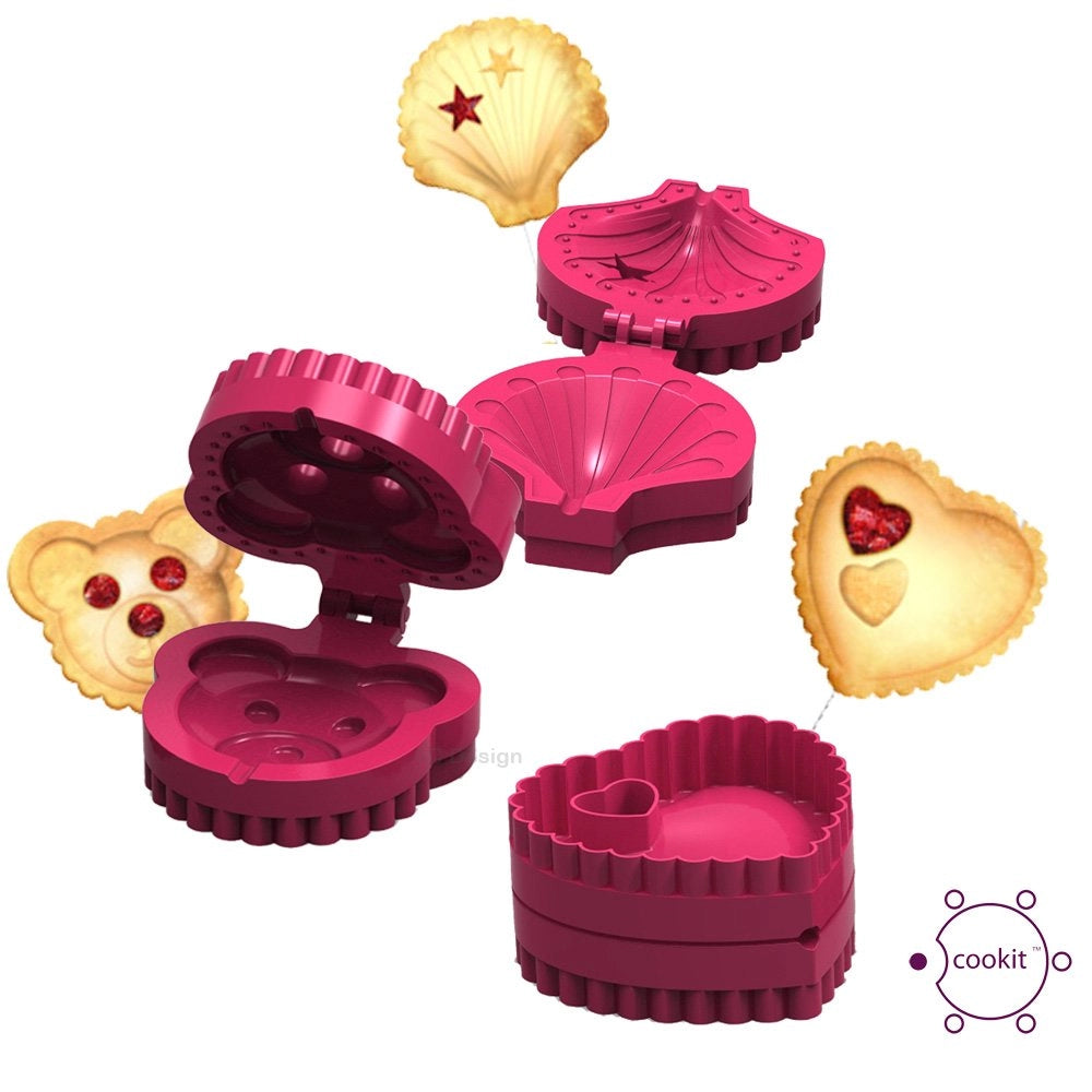 6 piccoli stampini a forma di scarpa con bastoncini, set per "pie pops"