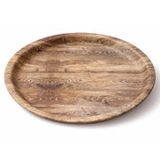 Vassoio servitore rotondo con effetto legno, 24 cm – plastica resistente