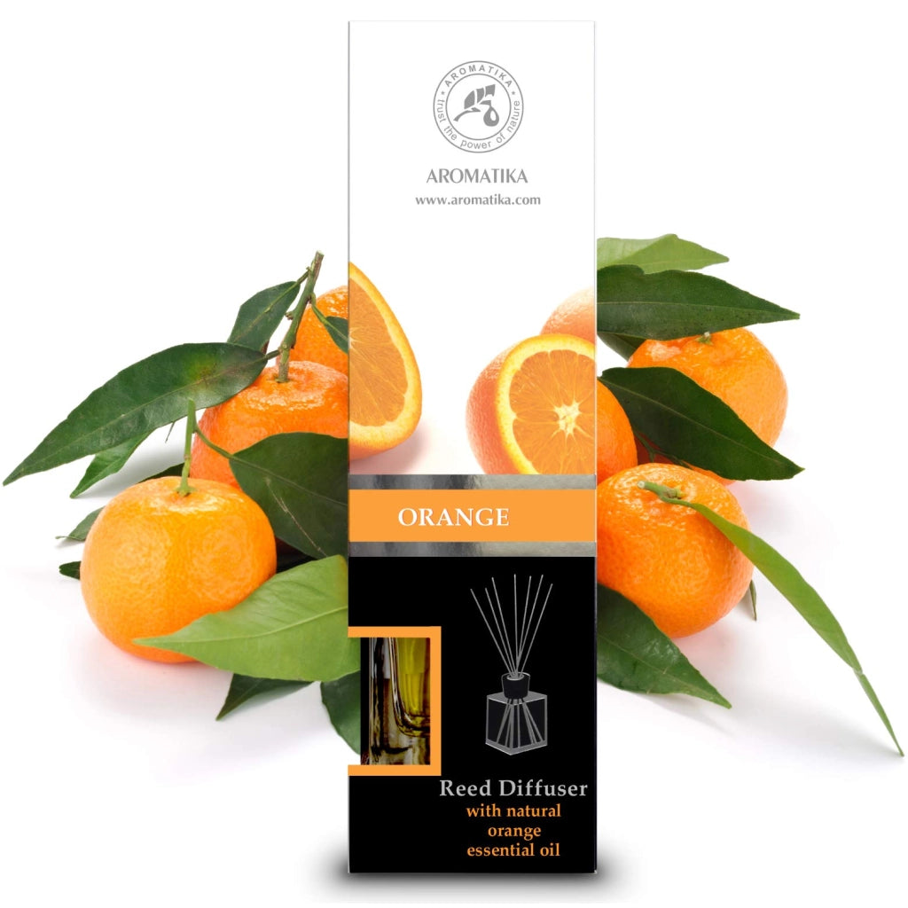 Diffusore di fragranza per ambienti, arancia, 200 ml, con 10 bastoncini di rattan