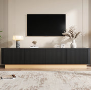 MOBILE TV 200 x 40 x 47,5 cm in MDF nero con 4 ante e ripiani regolabili