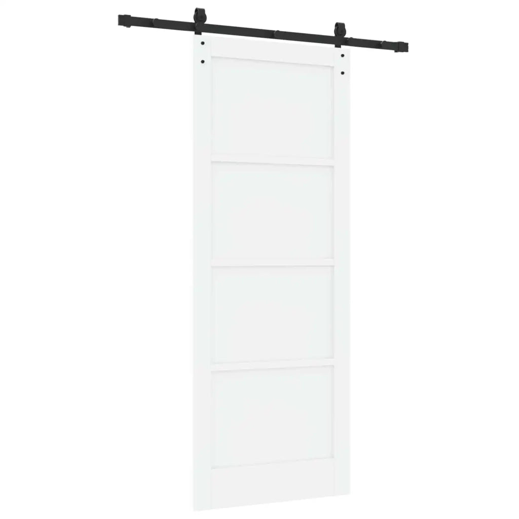 Porta scorrevole 83 x 211 cm Legno ingegnerizzato Bianco e Nero 3449964