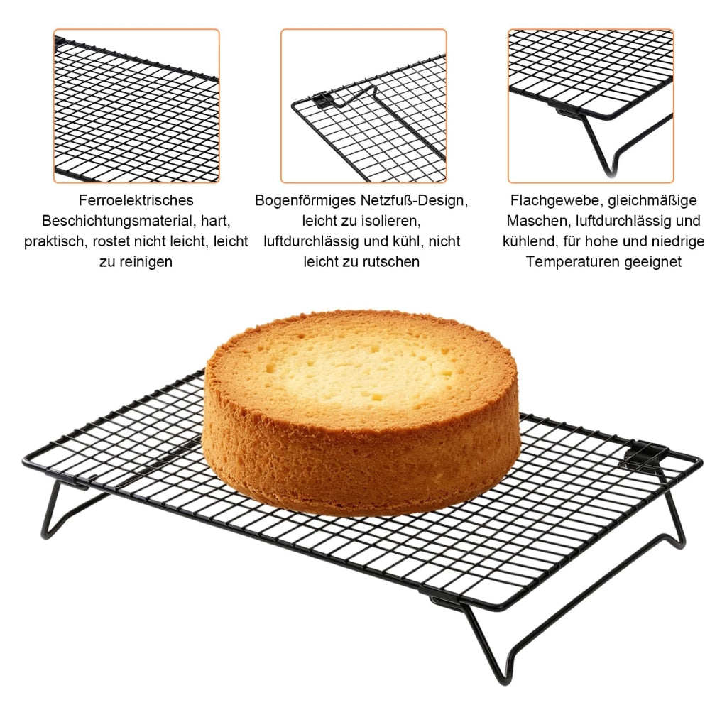 Set da 2 scaffali refrigeranti impilabili, dimensioni 34x24x6 cm, Acciaio al carbonio