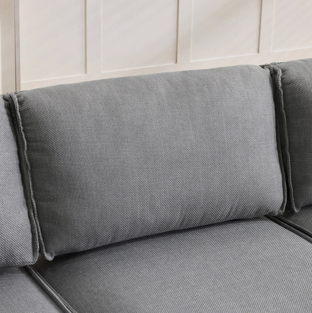 DIVANO Modulare Angolare Convertibile in Letto Grigio Chiaro