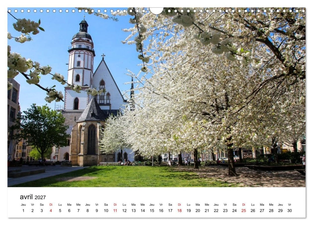 Calendario da parete Leipzig 2027, formato DIN A3 verticale – 12 immagini della città