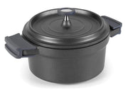 Padella in alluminio da 16 cm con coperchio, rivestimento antiaderente, colore nero