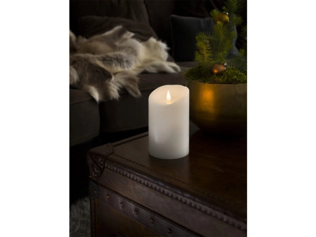 Candela a LED con fiamma 3D, luce bianco caldo, 16 cm, con timer