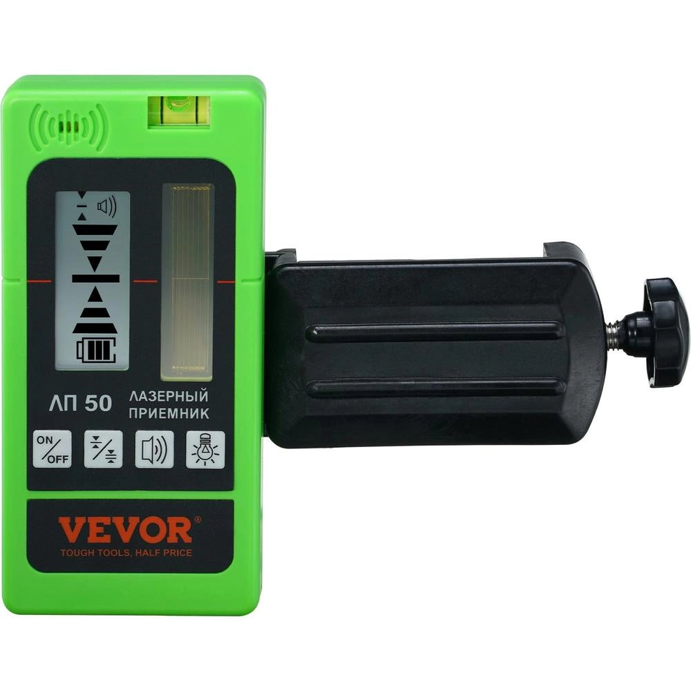Ricevitore Laser per Livella YAM0186 Campo 60m Raggio Verde Rosso con Morsetto Doppio Display LCD Segnale Acustico Regolabile per Bricolage Fai da Te