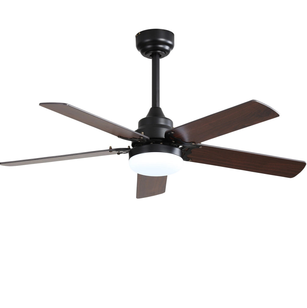 VENTILATORE da soffitto 106,68 cm con LED 18 W e telecomando, MDF nero opaco