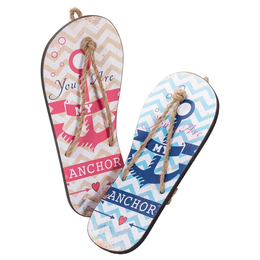 Coppia di infradito decorative multicolori 34x15x02h cm