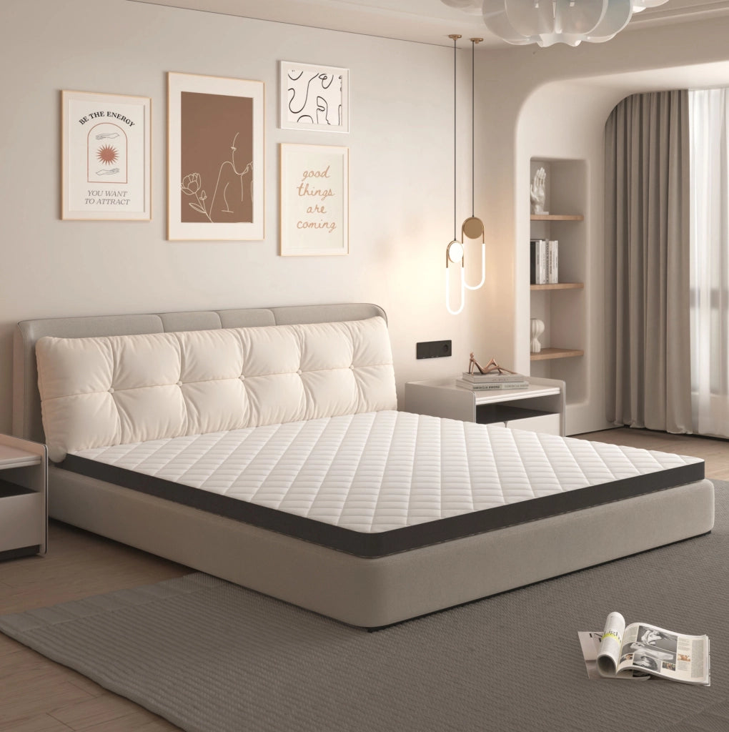 MATERASSO H3 in schiuma a 7 zone bianco e grigio