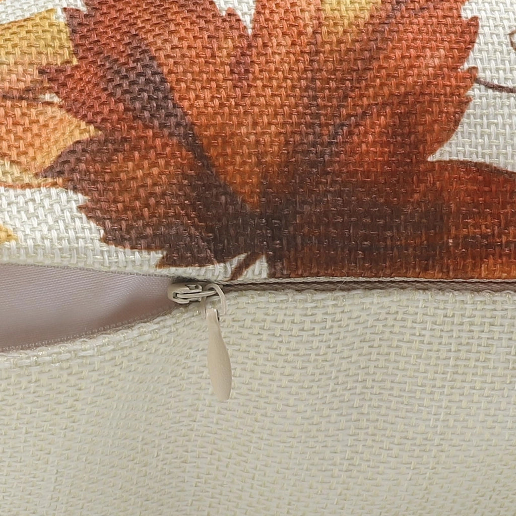 Set di 4 federe per cuscini, stile autunnale, 50x50 cm, in poliestere e lino