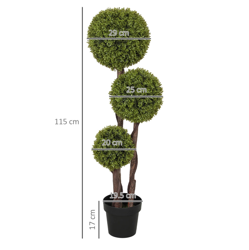 Bosso artificiale IVMEU alto 115 cm con vaso incluso, verde, per ingresso e ambienti interni