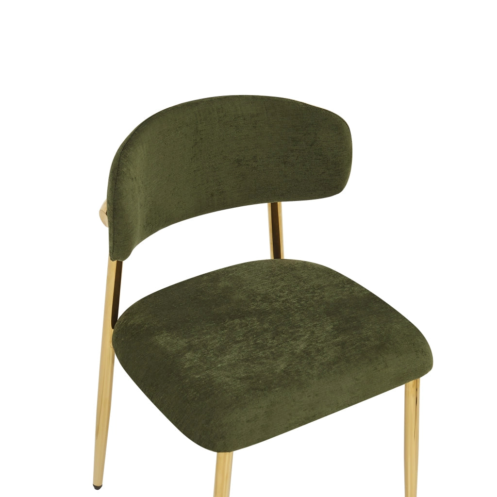 Sedia da pranzo 51x50x81 cm con piedini regolabili in metallo e legno verde e oro
