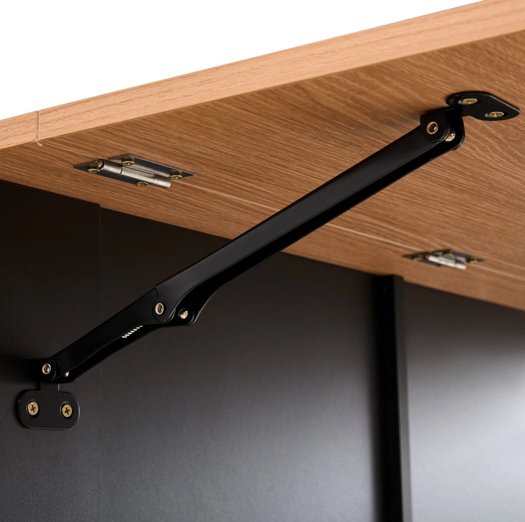 Isola cucina mobile 110 cm con piano ribaltabile, cassetti e ruote