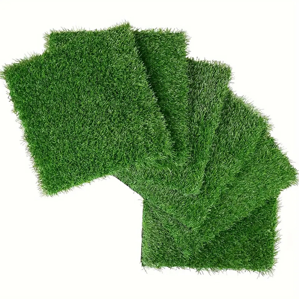 Piastrelle prato artificiale ULEVR, set 36 pezzi 30,48x30,48 cm a incastro con drenaggio, verde