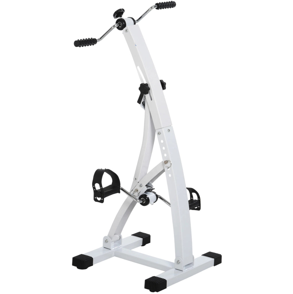 Pedaliera per braccia e gambe con display LED, bianca, 40 × 42,5 × 100 cm