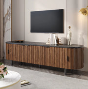 Mobile TV in MDF color noce con 5 ante e frontali scanalati