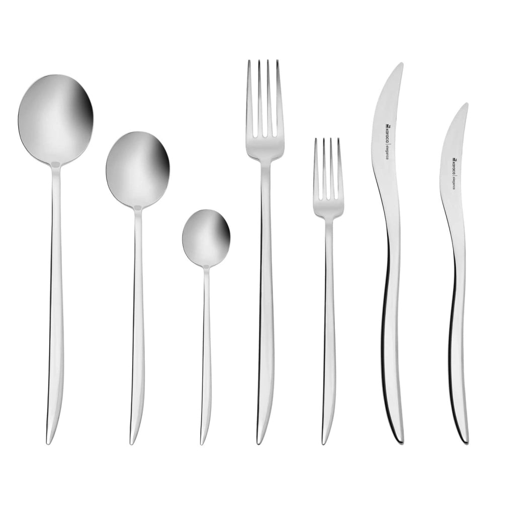 Set di posate "Elegance" da 84 pezzi, in acciaio inossidabile, per 12 persone