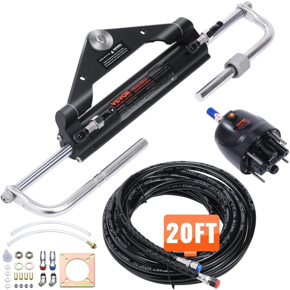 Kit Timoneria Idraulica Fuoribordo per Barche fino a 150 HP Cilindro e Pompa in Lega di Alluminio HK4200A-3 Robusto e Resistente