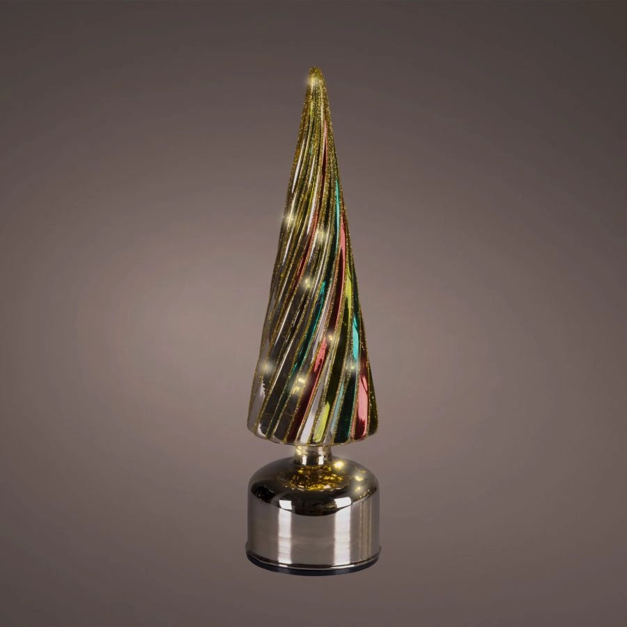 ALBERO LED ROTANTE MULTI COLORE EFFETTO VETRO PER USO INTERNO D9X35 CM