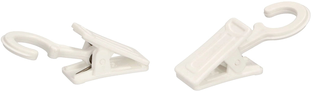Graffette per tende con gancio, 100 pezzi, colore bianco, in plastica