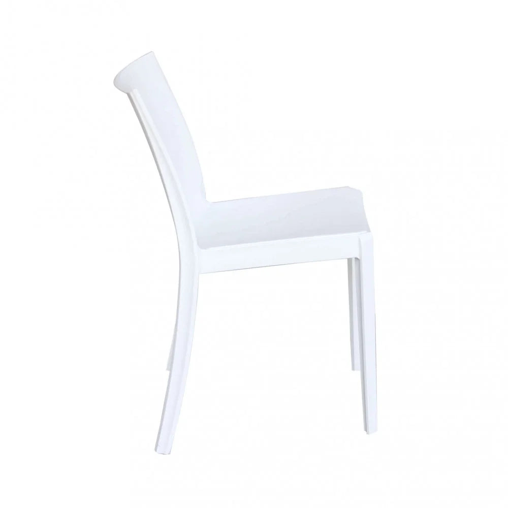Sedia da Esterno Impilabile in Polipropilene cm 55x47x82 Perla Bianco