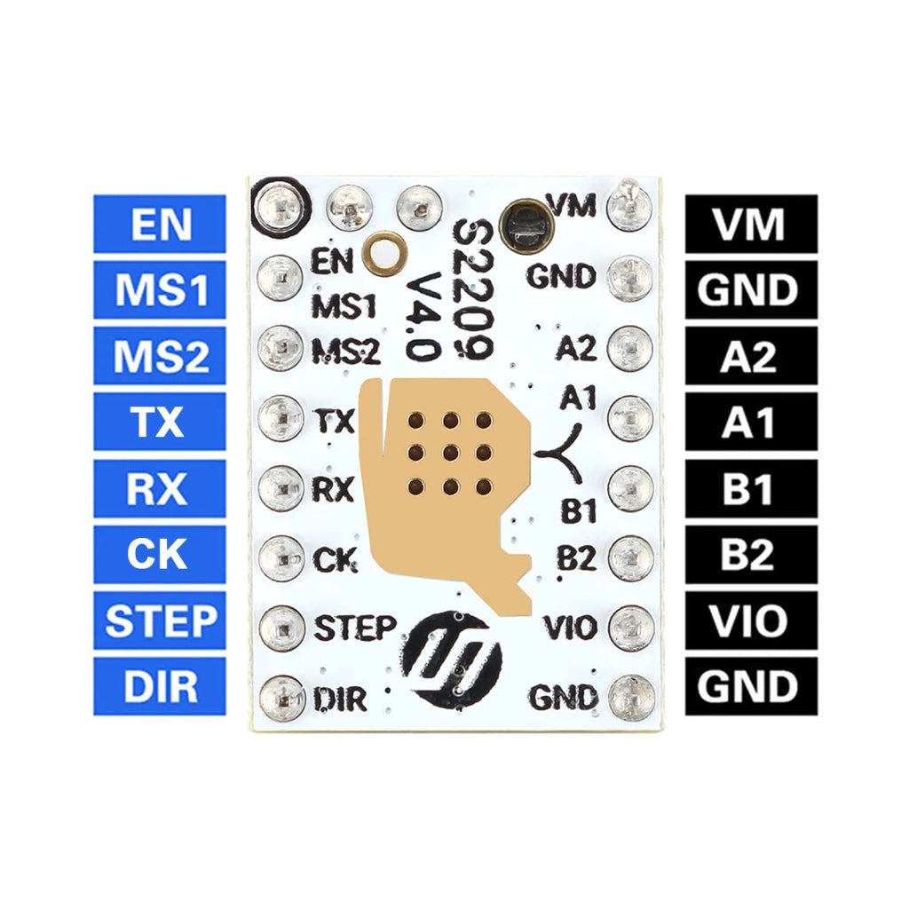Driver per motori passo-passo TMC2209 V2.1, confezione da 5 pezzi, 256 microstep, 2,8 A, colore bianco