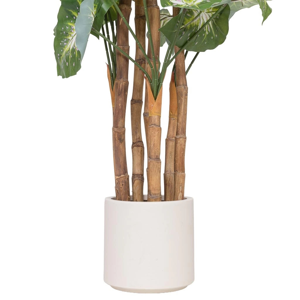 Pianta alocasia decorativa artificiale verde 65x50x150h cm