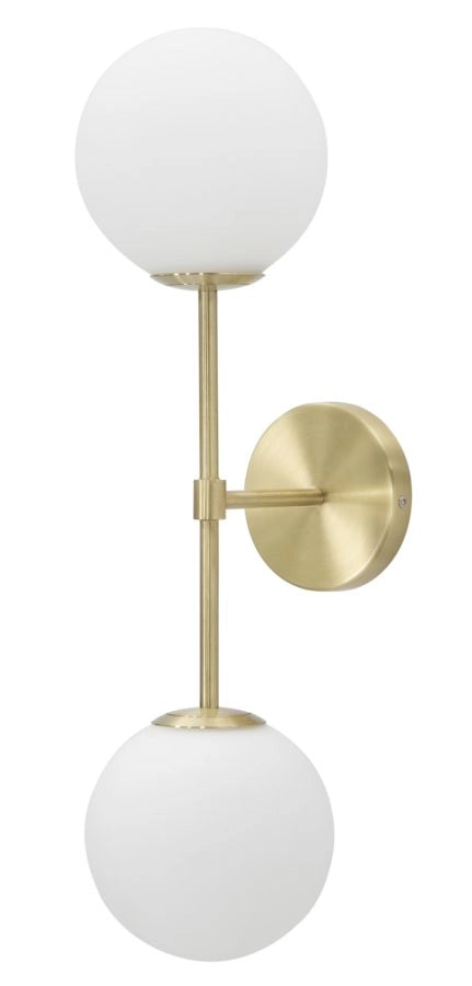 Applique da Parete a Due Sfere in Vetro Glamy Doppia Oro