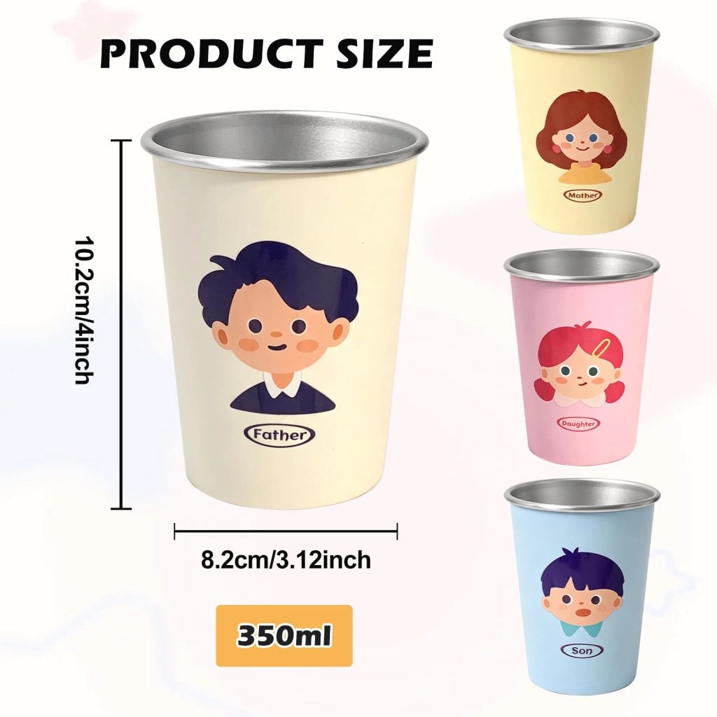 Bicchieri da bevanda in acciaio inossidabile, set da 4 pezzi, capacità 300 ml, impilabili, adatti al lavaggio in lavastoviglie