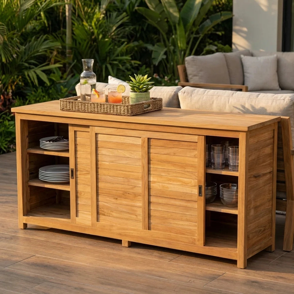 Mobile da Giardino in Legno Teak cm 200x60x90 Julian Marrone