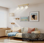 Plafoniera a 3 luci E27 con faretti orientabili e montaggio a soffitto o parete