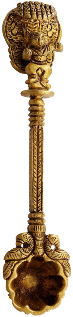 Cucchiaio rituale in ottone a forma di Sheshnag, 18 cm, regalo indiano