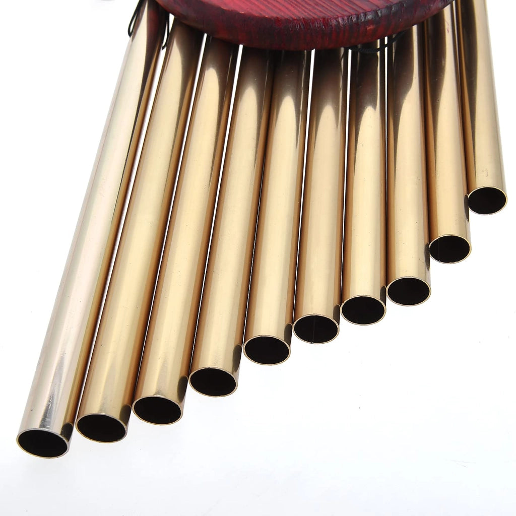 Carillon a vento tradizionale cinese con 10 tubi e 5 campane in bronzo, 85 cm, per giardino e esterno