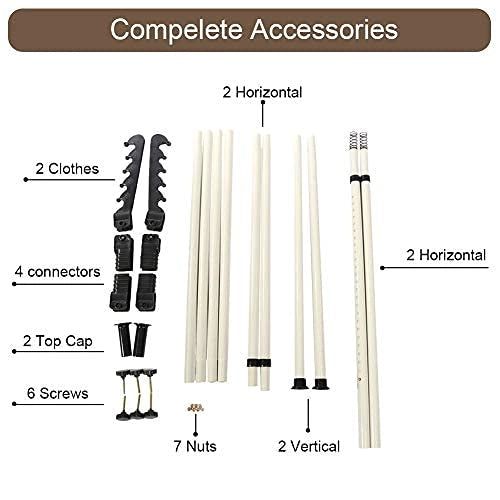 Appendiabiti indipendente, da assemblare, altezza da 281 a 329 cm, larghezza da 80 a 139 cm