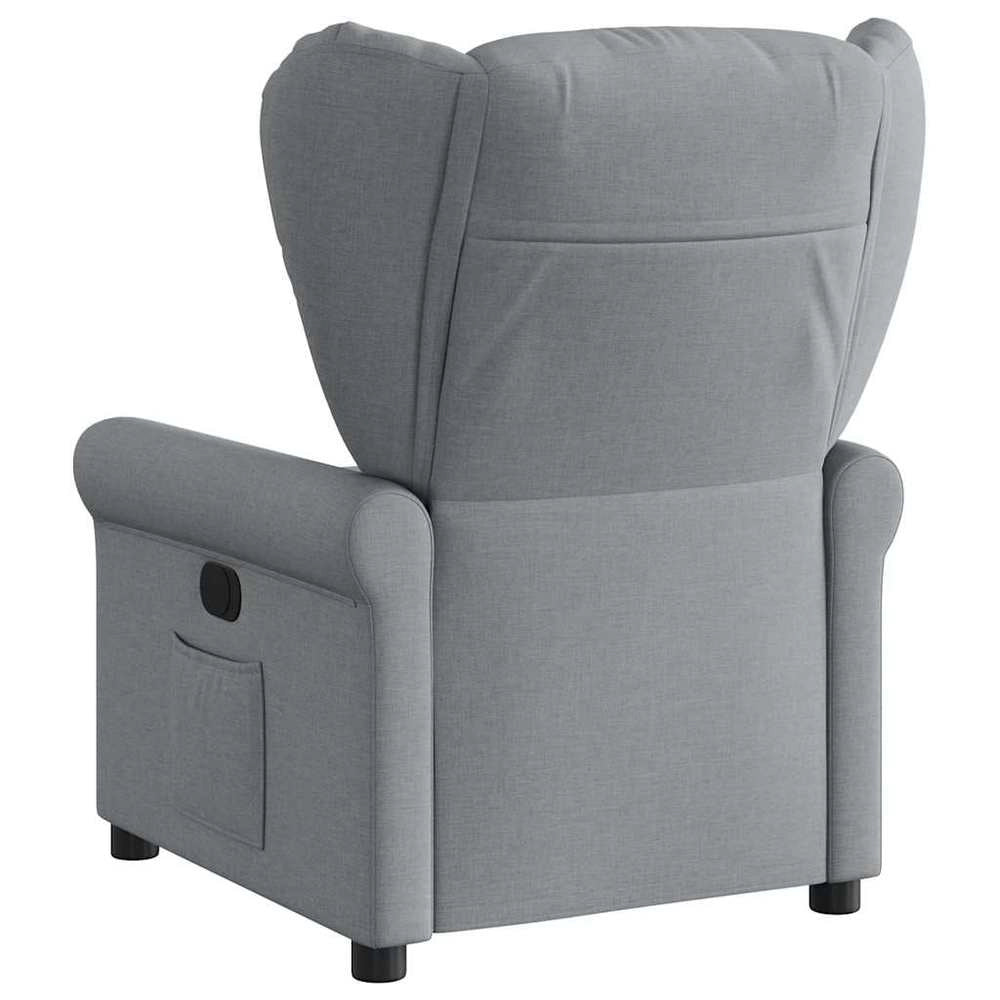 Poltrona Reclinabile in Tessuto Grigio Chiaro
