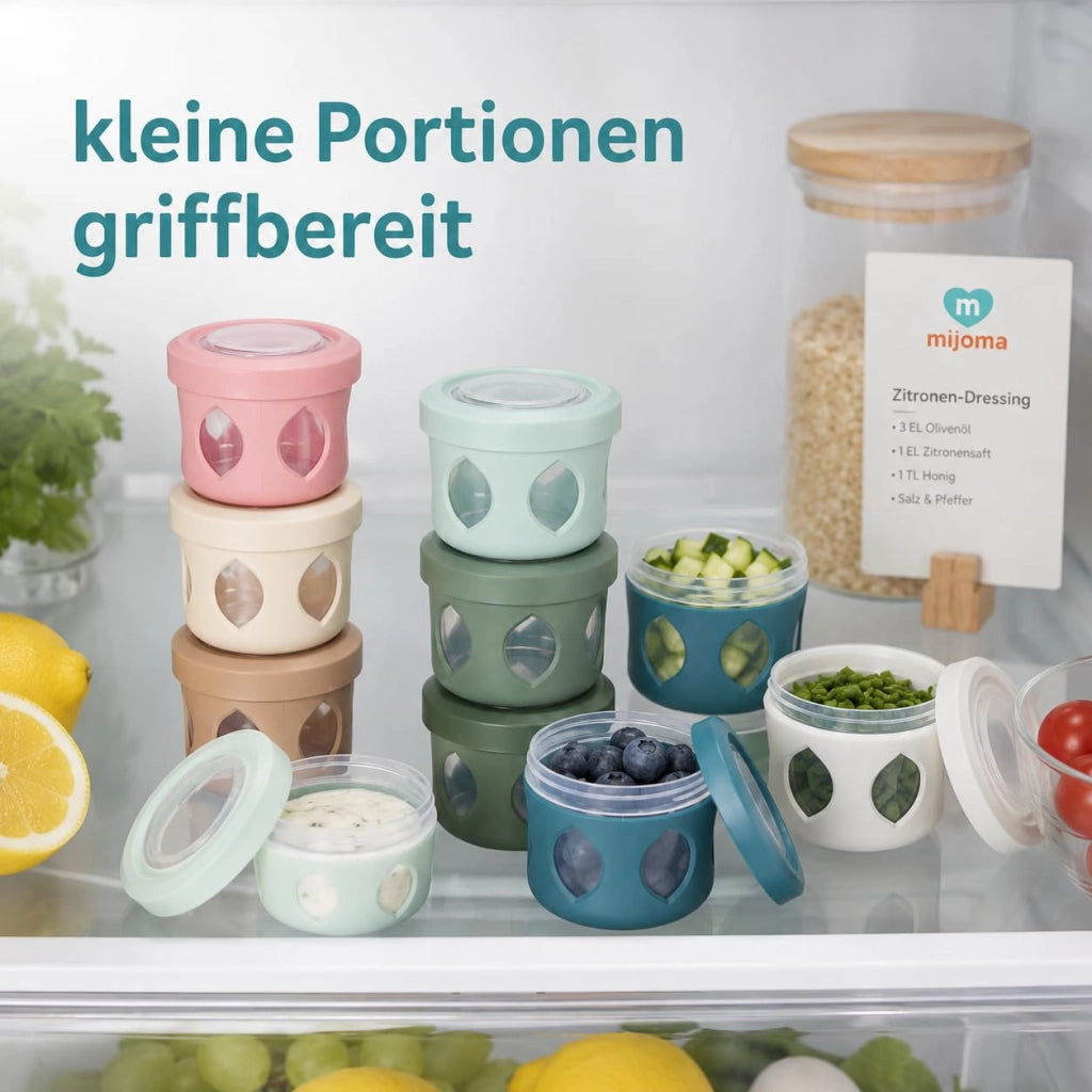 Set di 8 contenitori piccoli da 115 ml, ideali per snack e salse