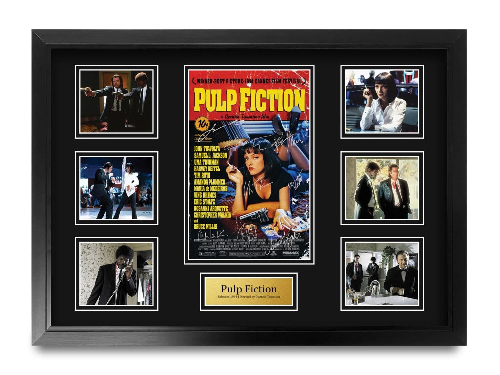Pulp Fiction, quadro A2 con cornice – oggetto da collezione cinematografico con autografo