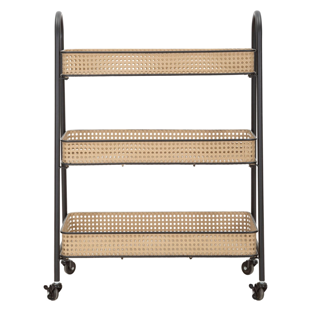 Fapaga, Carrello 3 Ripiani, 60x30x80h cm Marrone