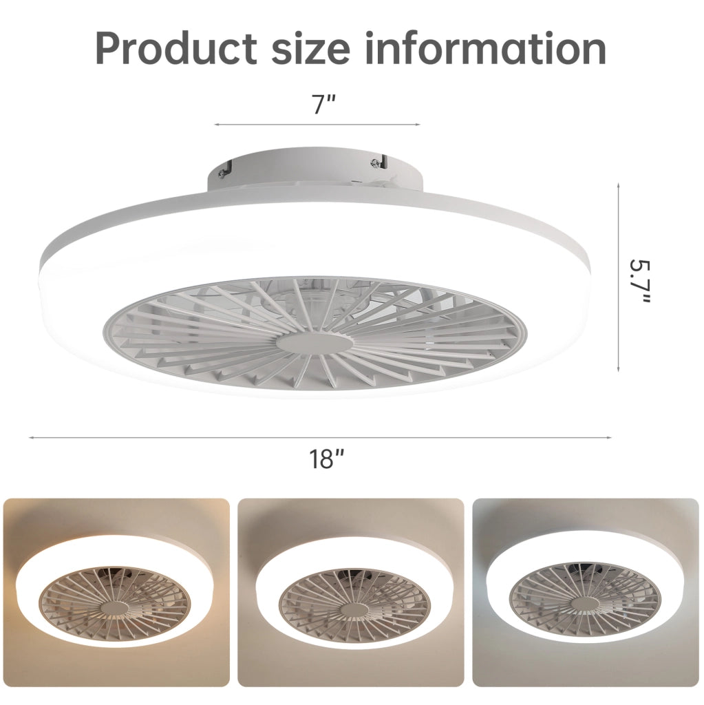 Ventilatore da soffitto bianco con luce LED 60 W e telecomando