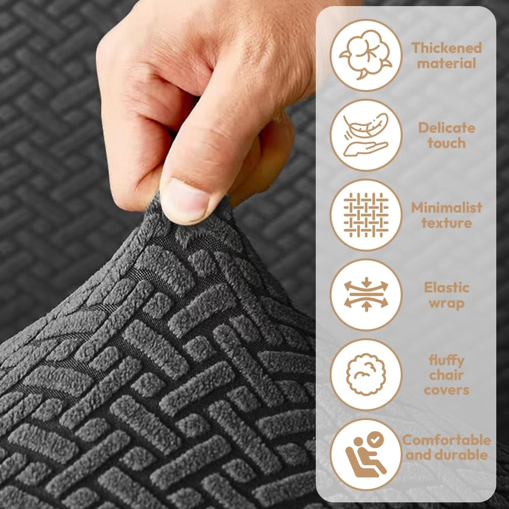 Copripoltrona elasticizzato, set da 4 pezzi, colore grigio scuro, per poltrone relax