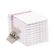 Set di 10 strofinacci in cotone, 50x70 cm, a quadretti rossi e bianchi