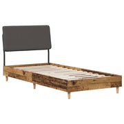 Letto singolo con testiera Legno vecchio e grigio scuro 8001851
